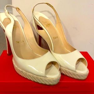 Christian Louboutin patent leather sling backs